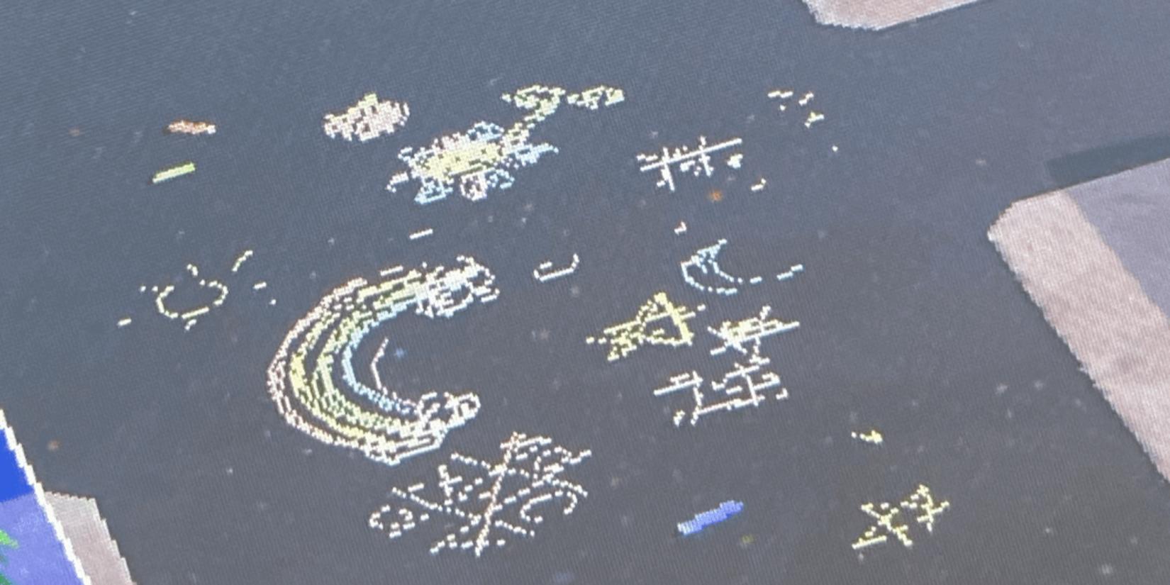 Tomodachi Life hand drawn chalk on Asphalt