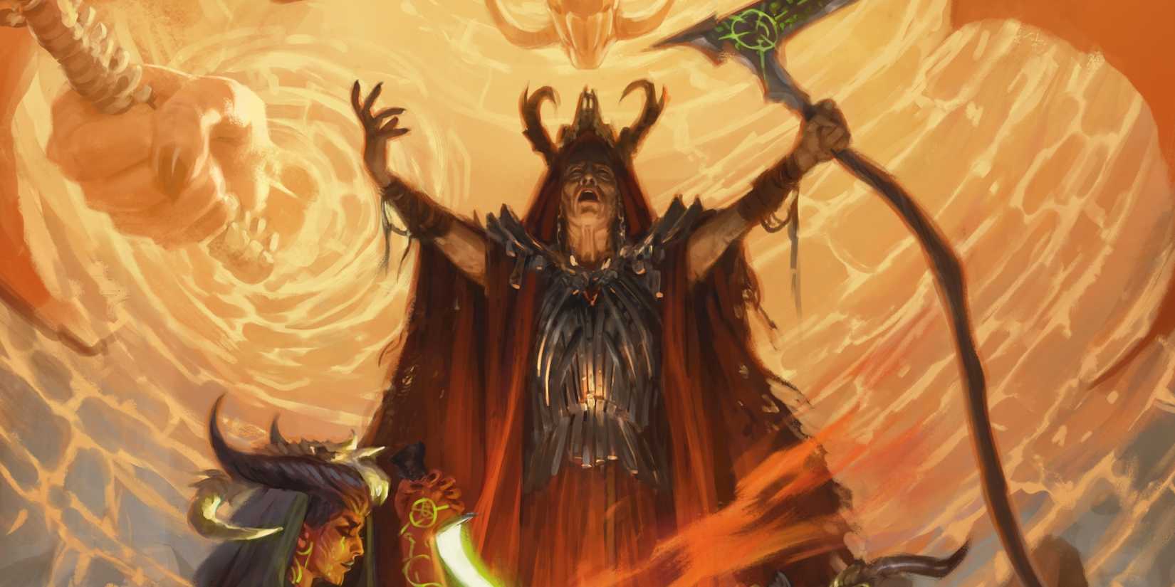 A spellcaster from Dungeons and Dragons summons a creature.