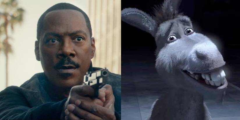 Eddie Murphy ao lado do Burro