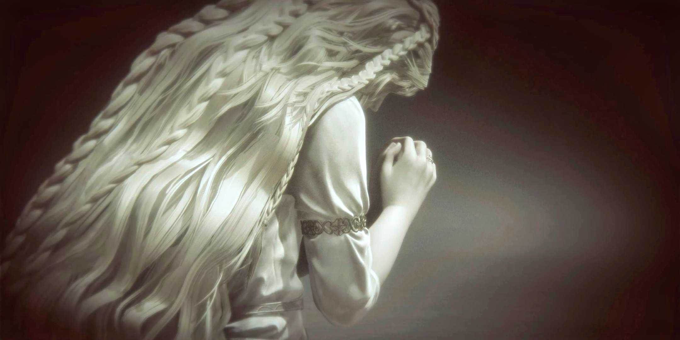 Elden Ring SOTE final cutscene Miqeulla praying