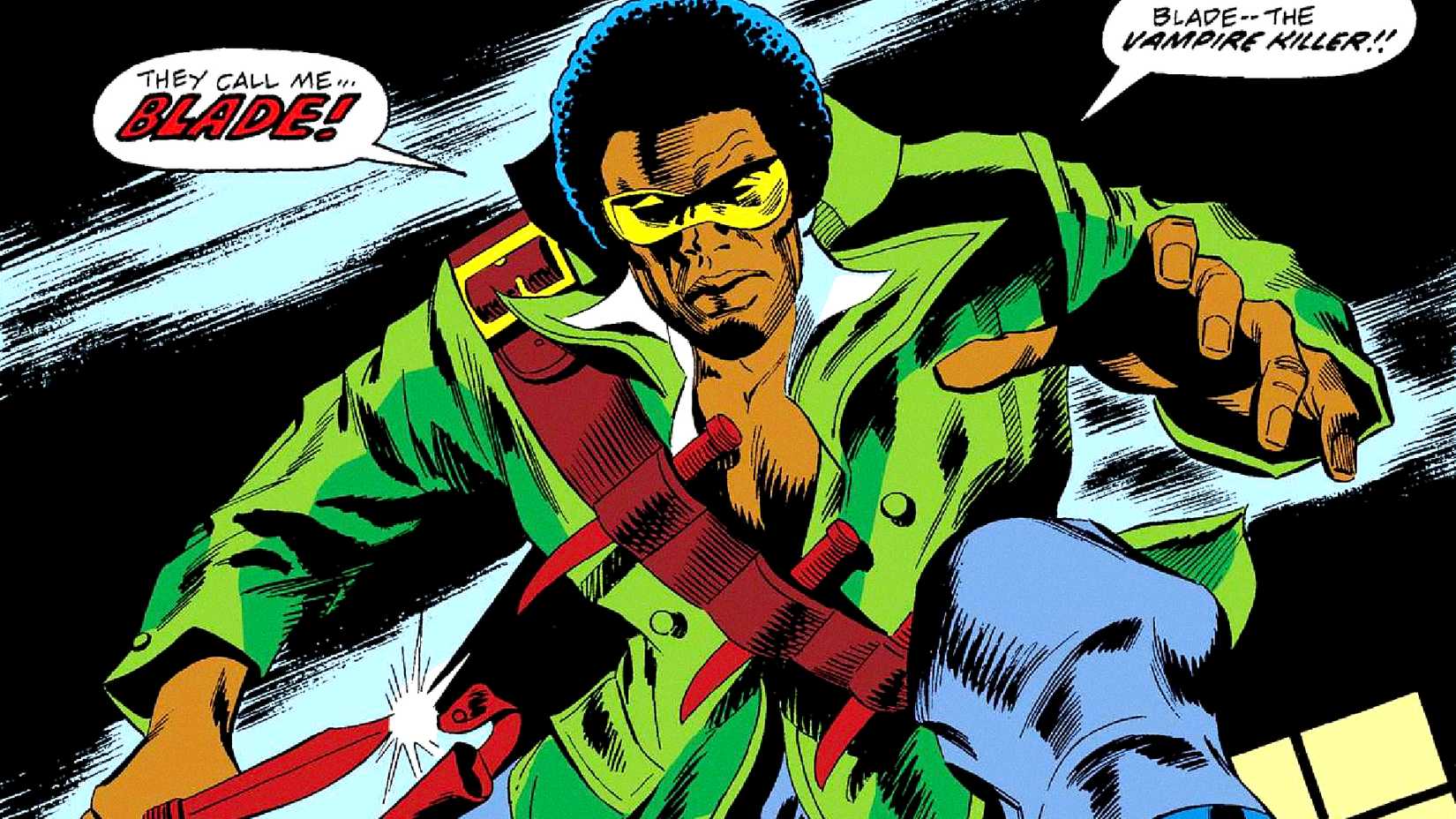 Eric Brooks aka Blade make his comic book debut wearing his green suit