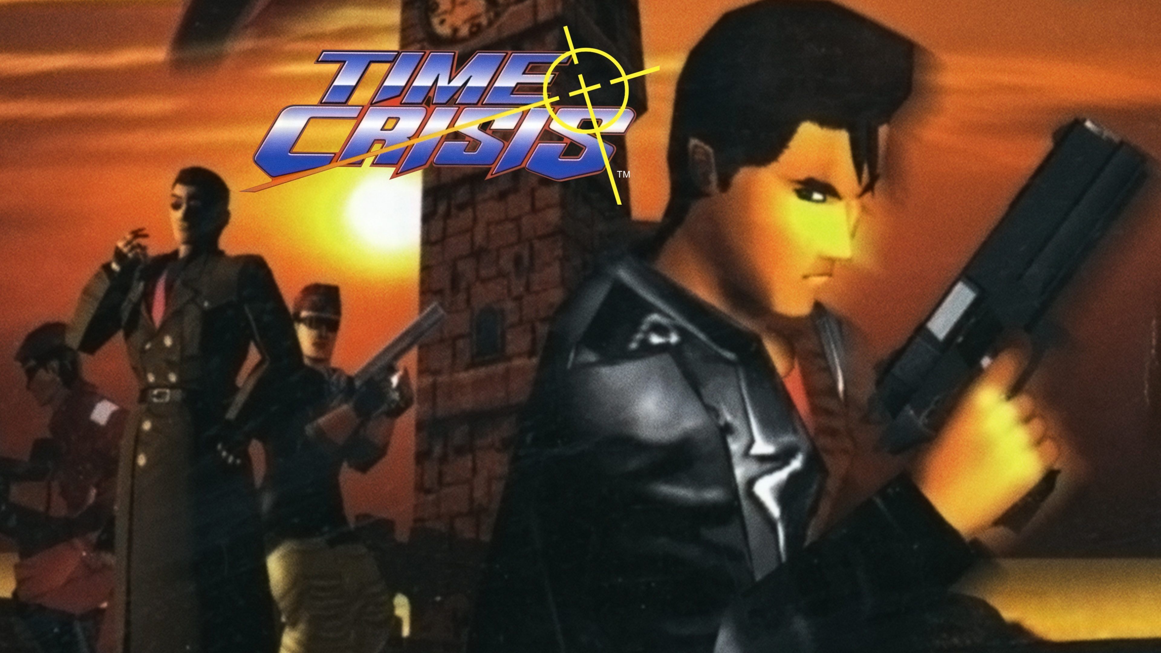 Time Crisis cover art featuring a character poised with a firearm