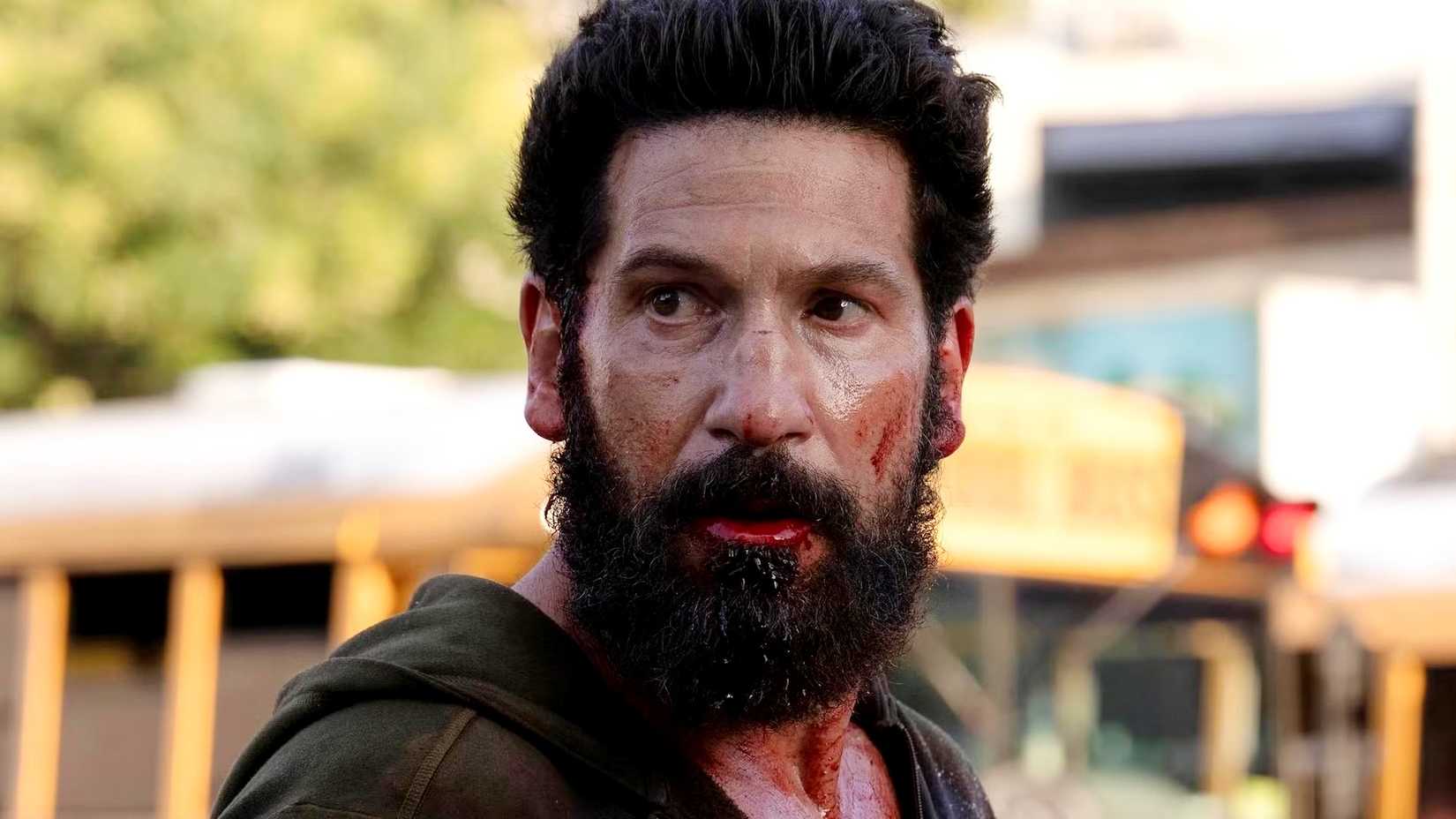 Frank Castle with blood all over his beard in The Punisher One Last Kill