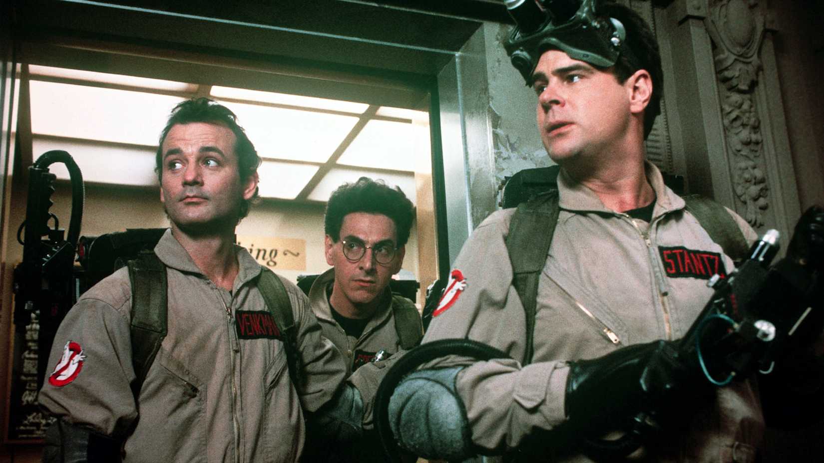 Ghostbusters' Bill Murray as Peter Venkman, Dan Aykroyd as Ray Stantz and Harold Ramis as Egon Spengler Image via Columbia Pictures