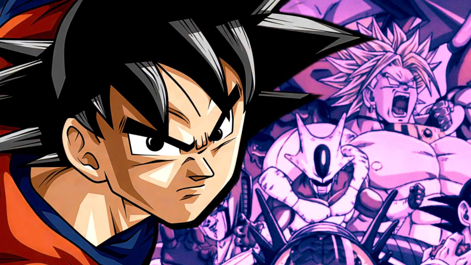 Goku poses in front of Dragon Ball Z's biggest villains