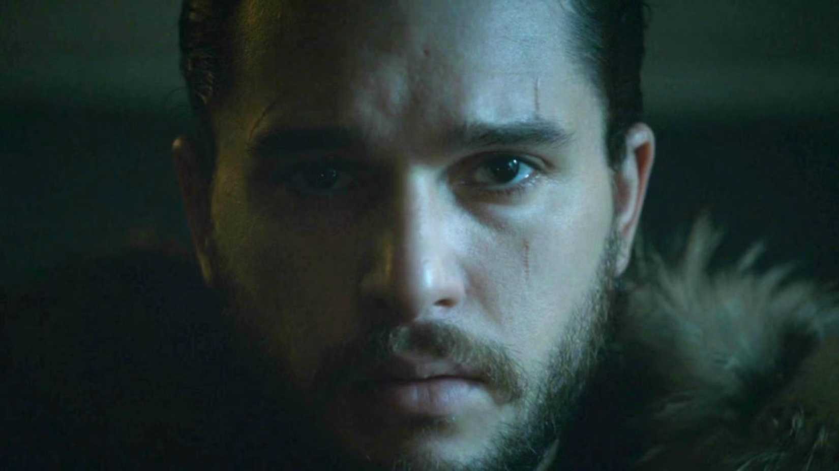 A close-up of Kit Harington as Jon Snow in Game of Thrones