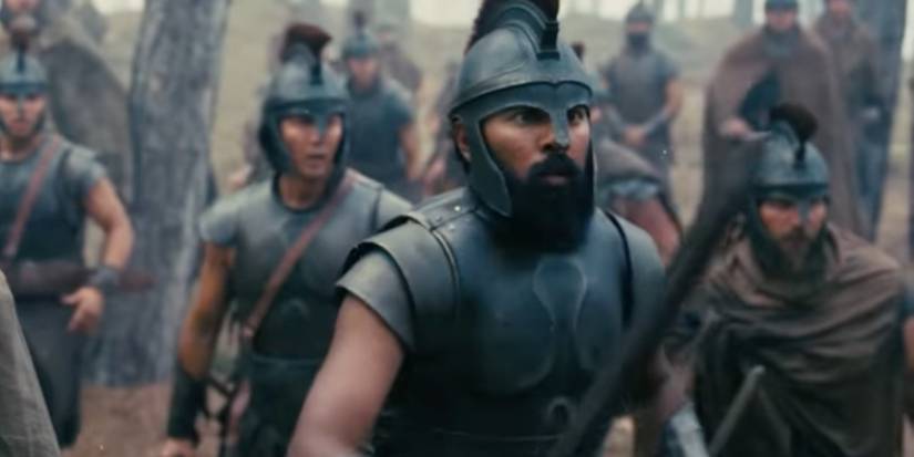 Himesh Patel fighting in The Odyssey