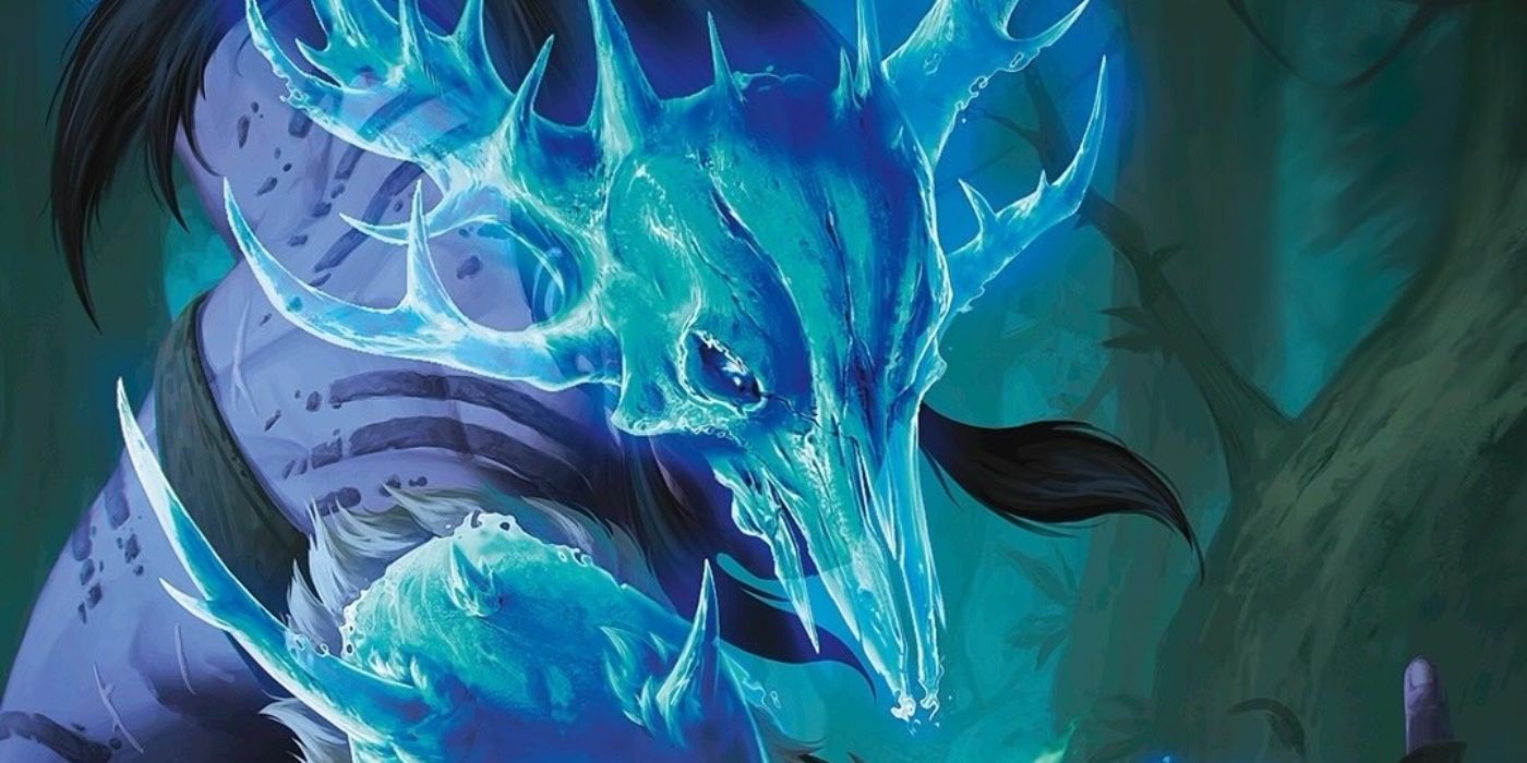 A Hollow Warden Ranger in Dungeons and Dragons wears a spectral skull.
