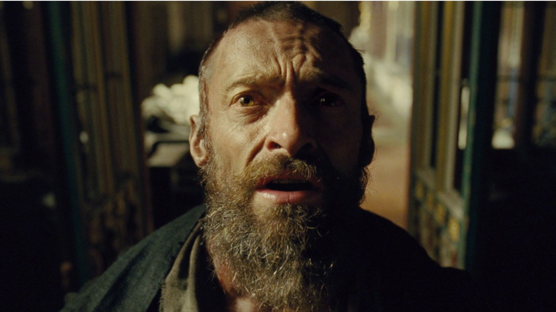 Hugh Jackman como Jean Valjean em Os Miseráveis