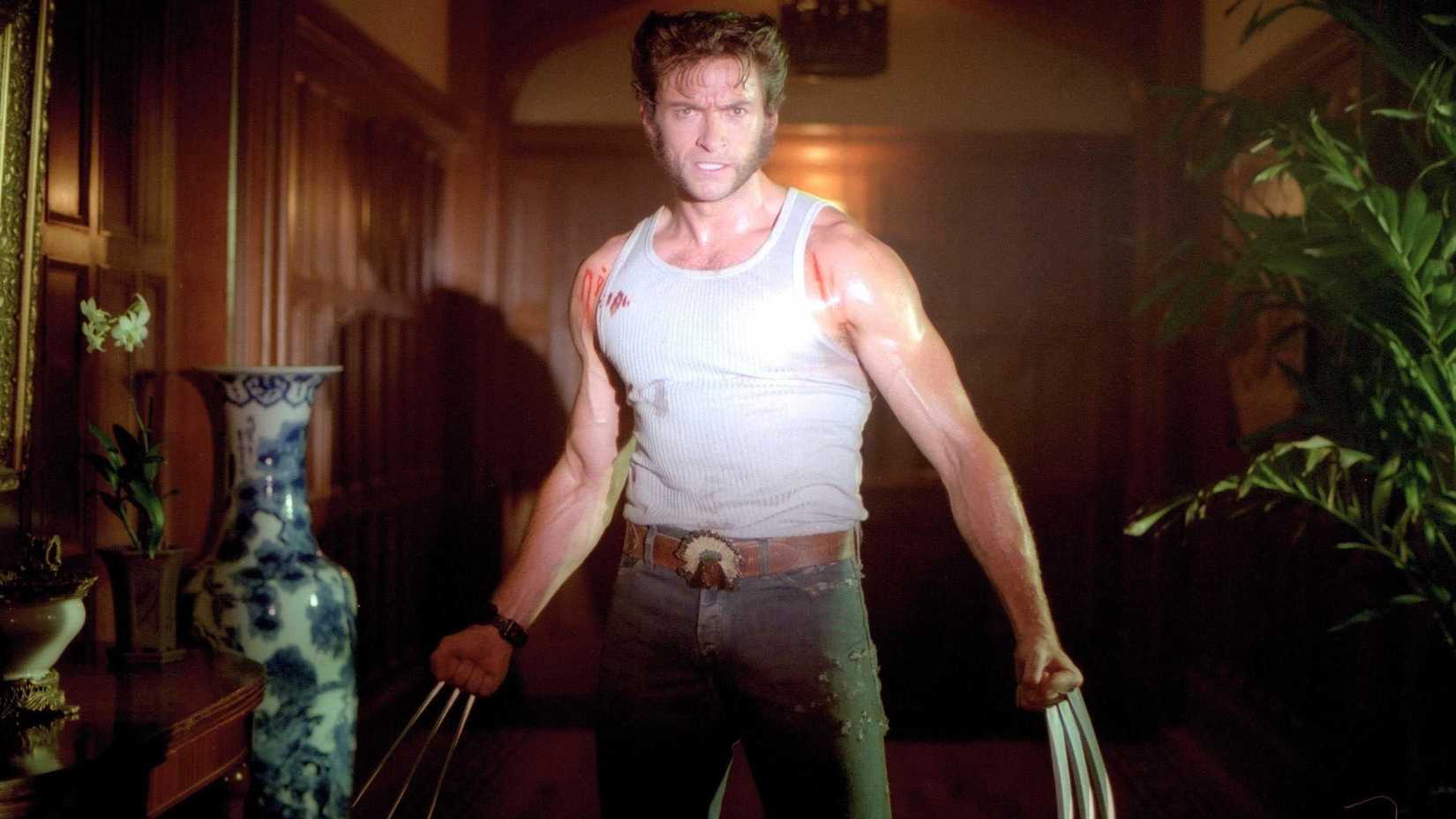 Hugh Jackman with his claws out as Wolverine in X-2 X-Men United