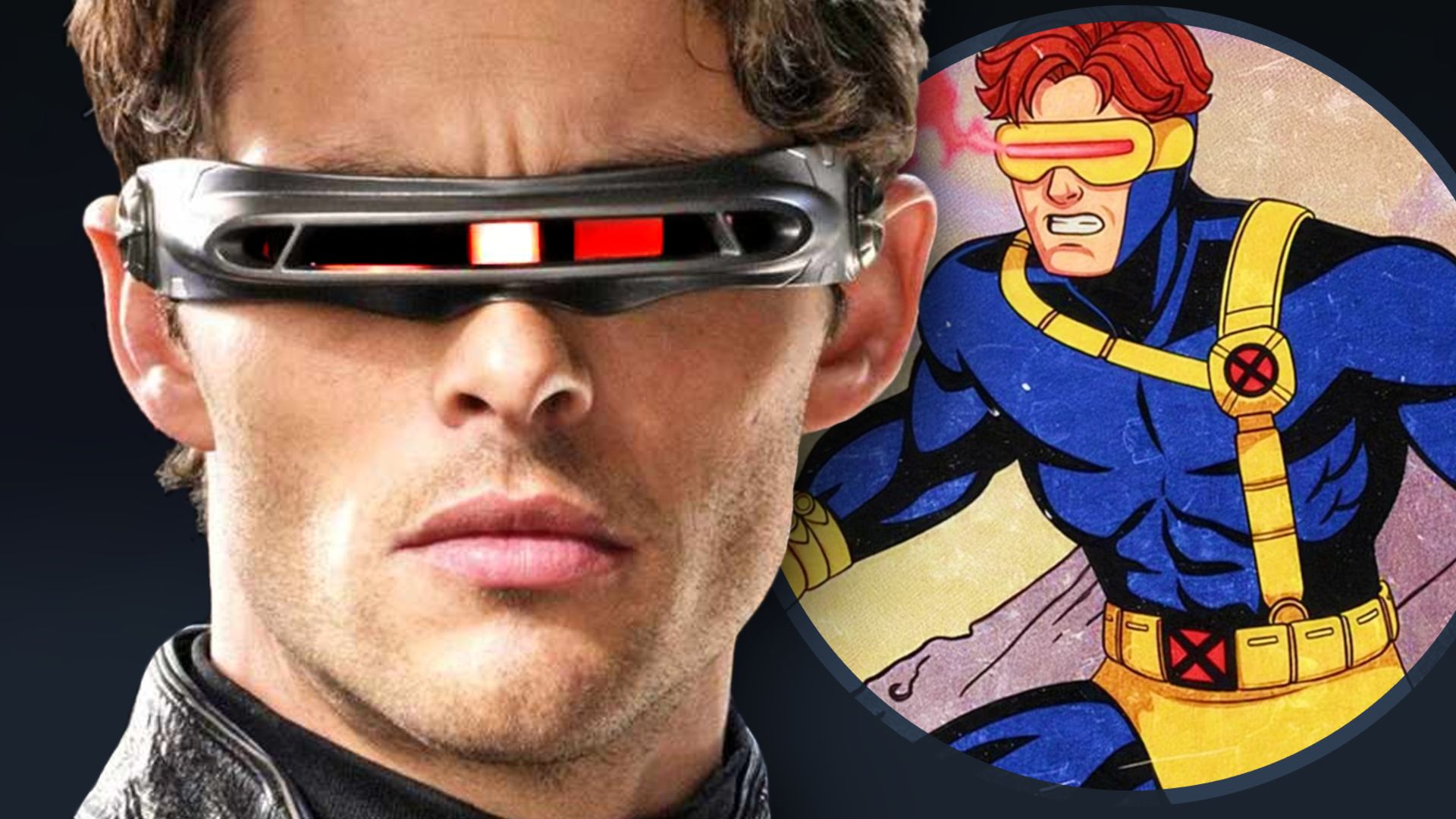 james marsden's cyclops with a 90s x-men comic image of cyclops