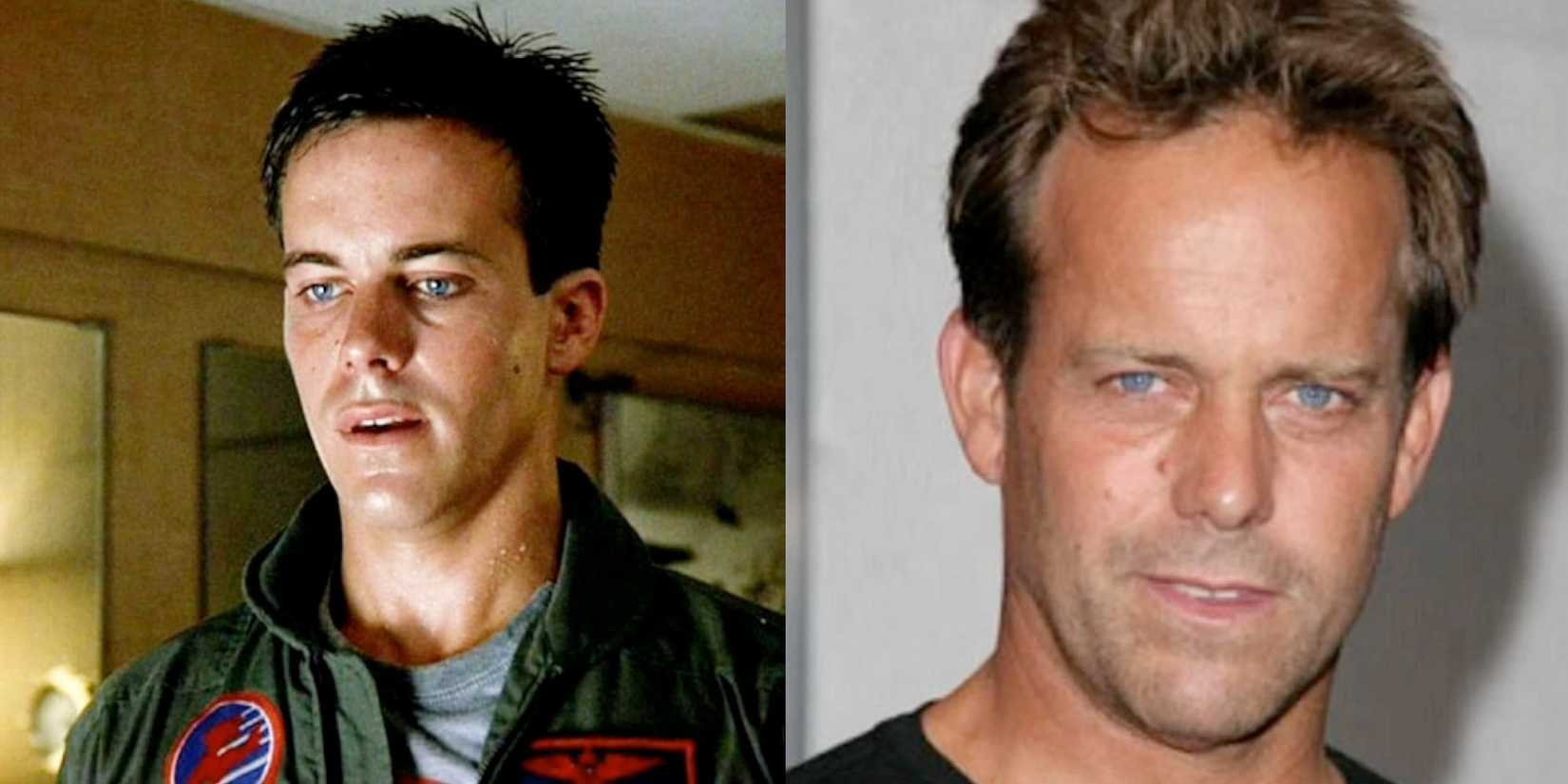 jason stockwell side by side in top gun and publicity still