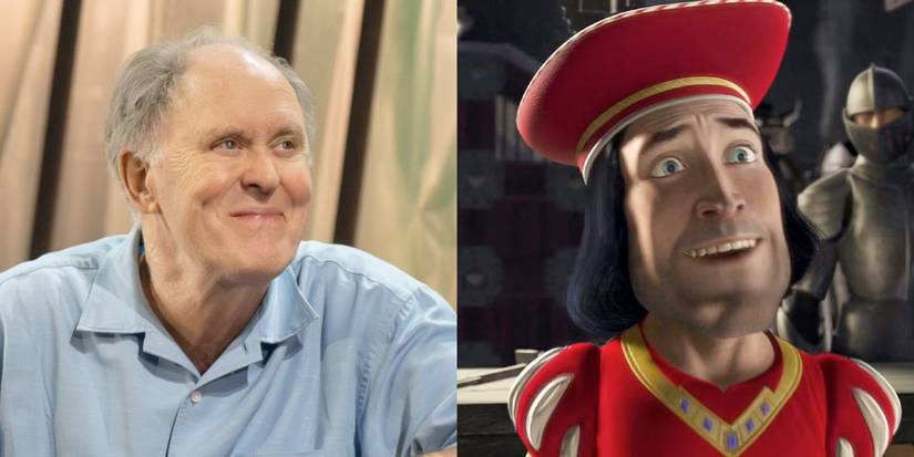 John Lithgow ao lado de Lord Farquaad