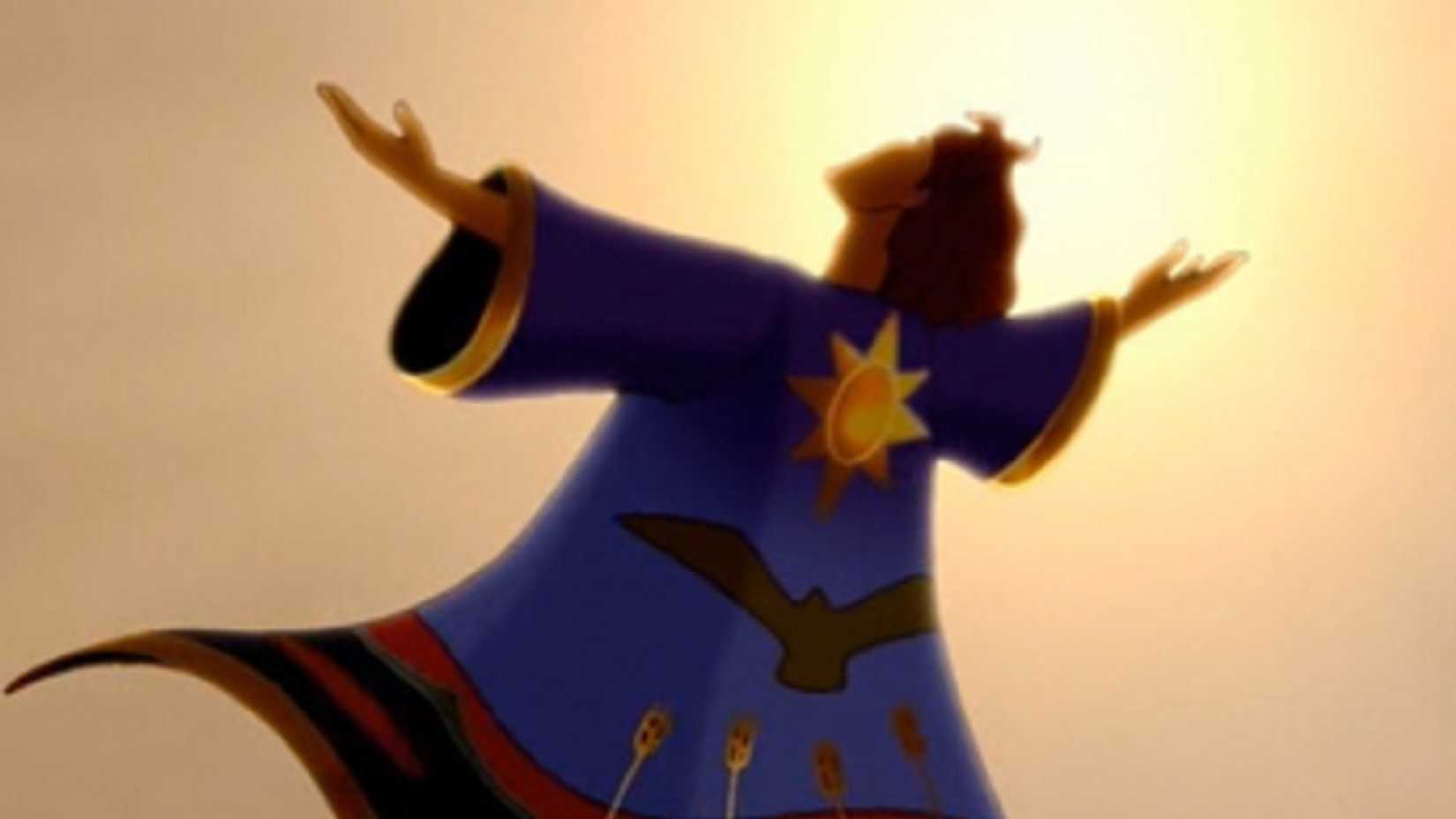 Joseph stares at the bright sky in Joseph King of Dreams