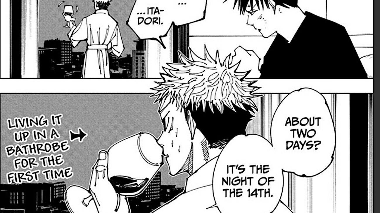 Jujutsu Kaisen chapter 199 Yuji bathrobe