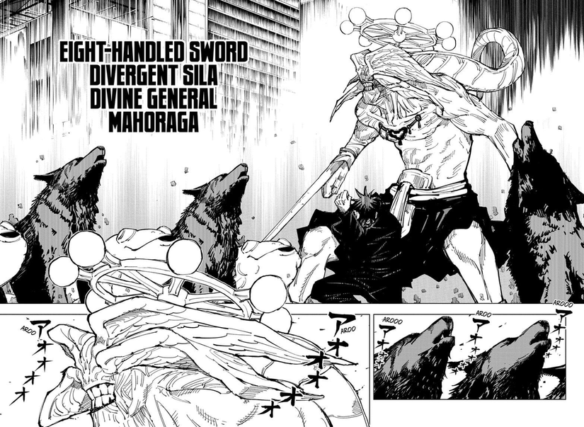Jujutsu Kaisen Megumi summons Mahoraga manga chapter 117 panel image