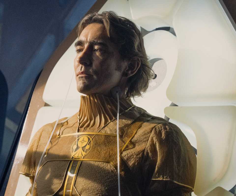 Lee Pace as Brother Day in Foundation season 2 on Apple TV Lee Pace as Brother Day in Foundation season 2 on Apple TV