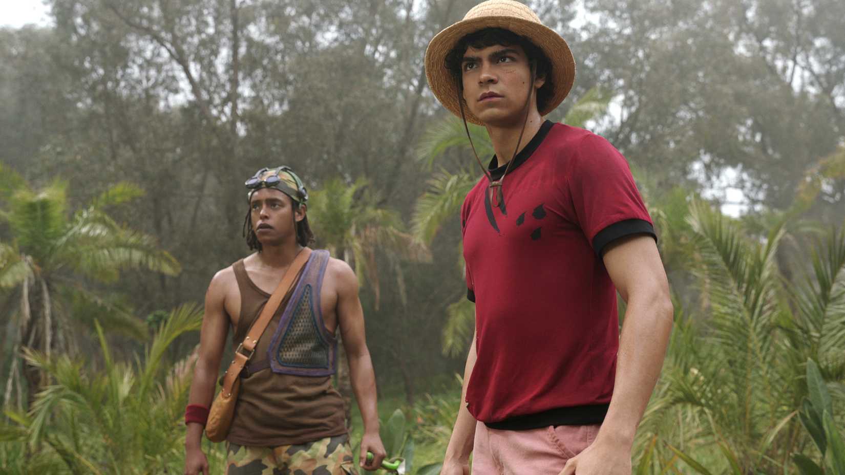 Luffy and Usopp on Little Garden in One Piece season 2