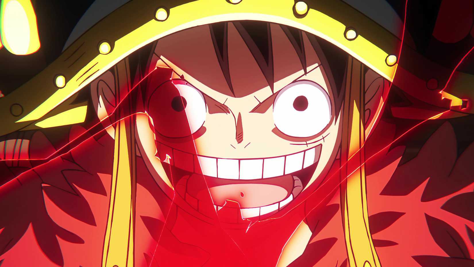 Luffy undergoing Gear 5 transformation