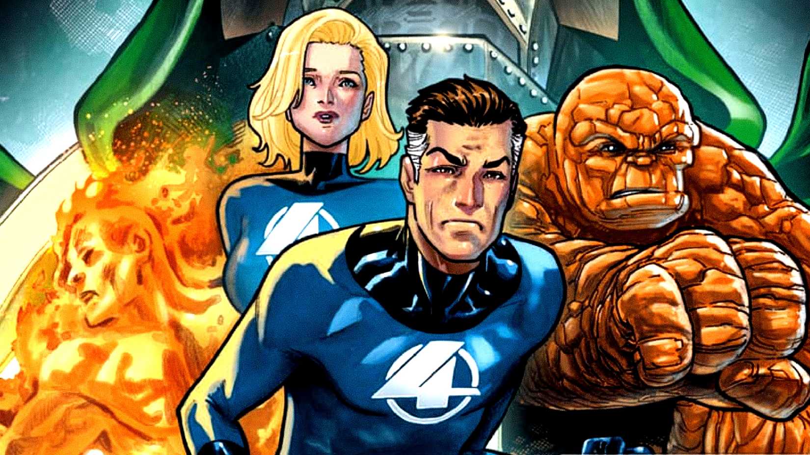 Marvel's Fantastic Four assemble in front of Doctor Doom