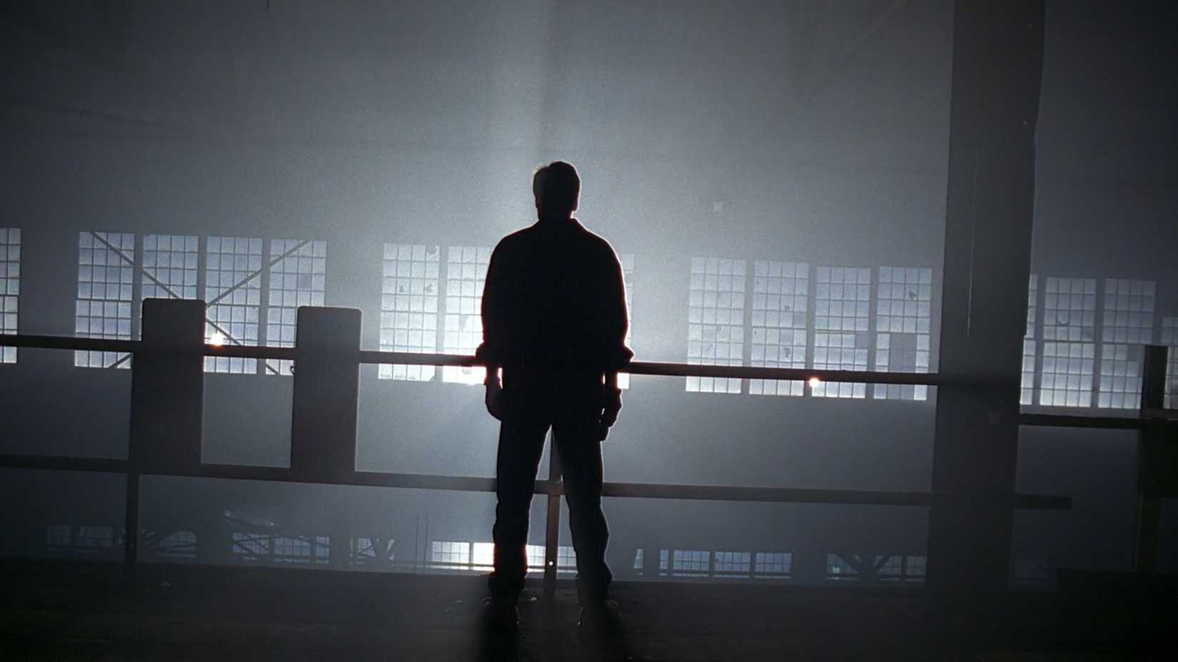 A silhouetted figure in The X-Files episode Paper Clip