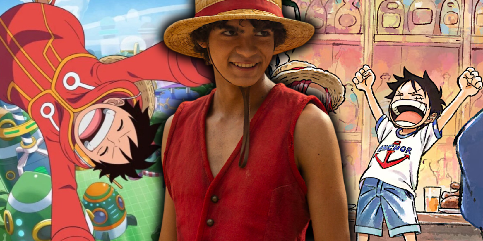 Luffy en live-action de Netflix devant les studios WIT Le remake de One Piece Luffy et l'anime original Luffy - Anime Featured Image