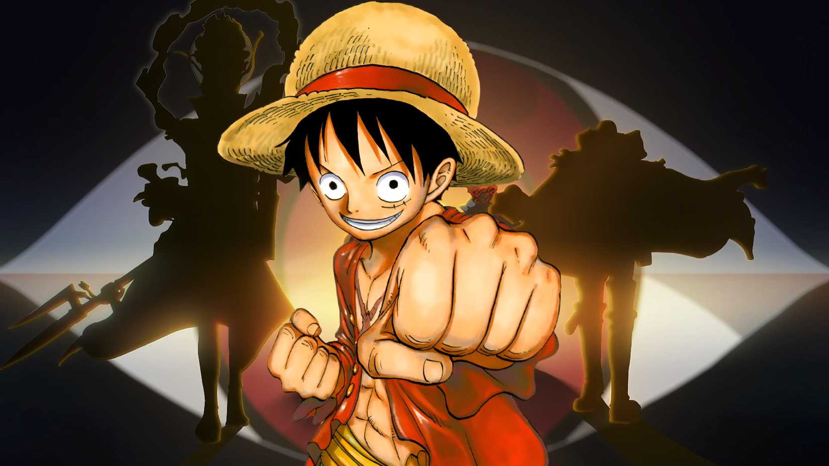 Feature header contrasting Luffy with the Holy Knights of God