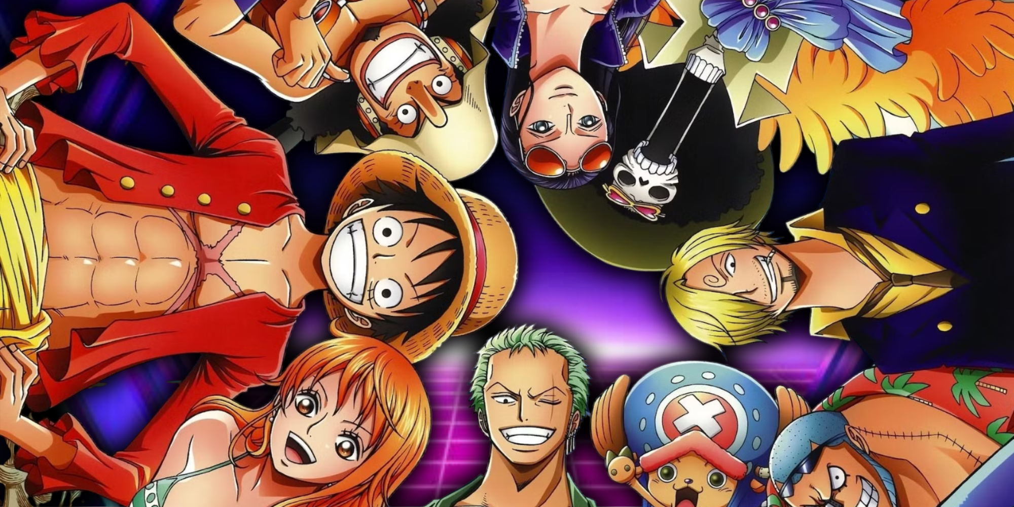 Chapeaux de paille One Piece devant un fond cyberpunk - Anime Featured Image