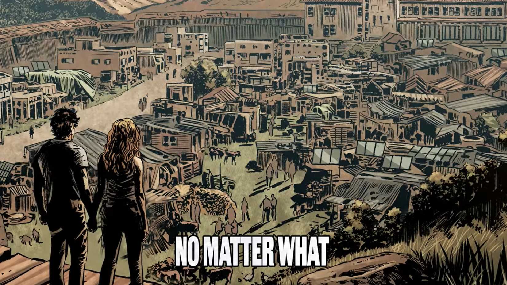 only the savage are left trailer still showing the characters looking over an encampment
