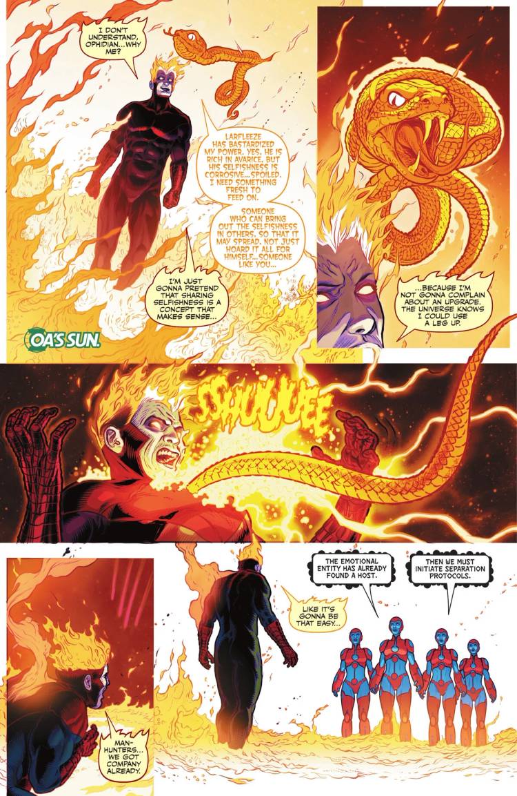 Ophidian chooses Effigy as its host in Green Lantern Corps #16