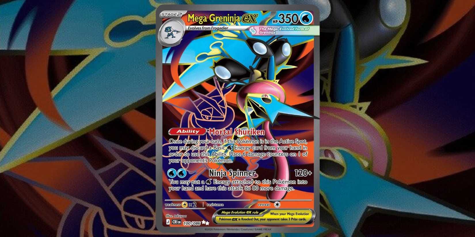 Pokemon TCG Chaos Rising Mega Greninja ex card 100