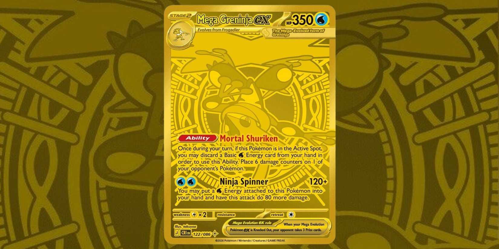 Pokemon TCG Chaos Rising Mega Greninja ex card 122