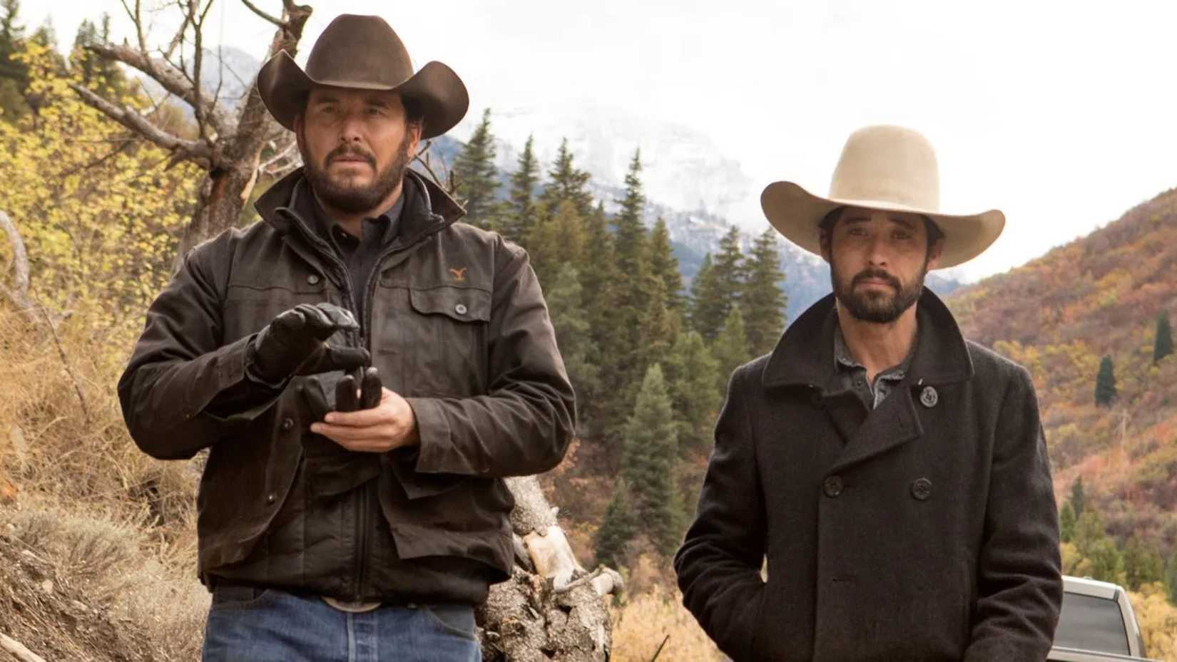 Rip and Walker in Yellowstone