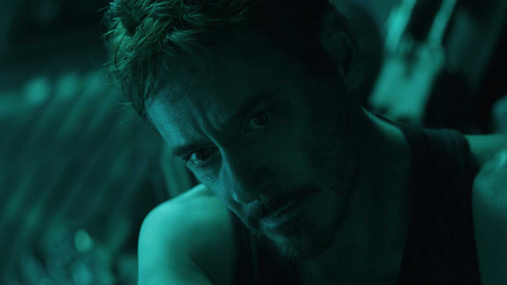 robert downey jr as tony stark in avengers endgame