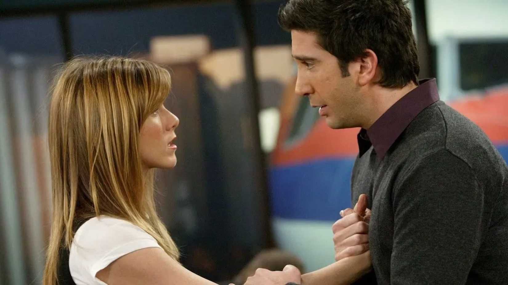 Ross and Rachel in the series finale of Friends.