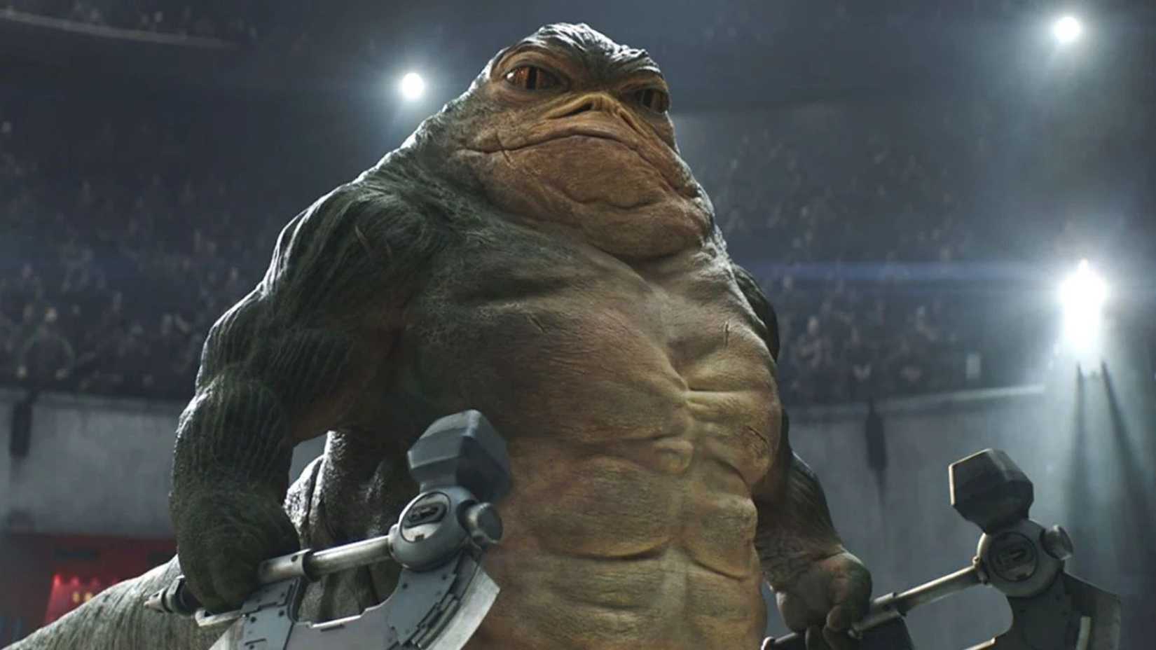 Rotta the Hutt preparando-se para lutar