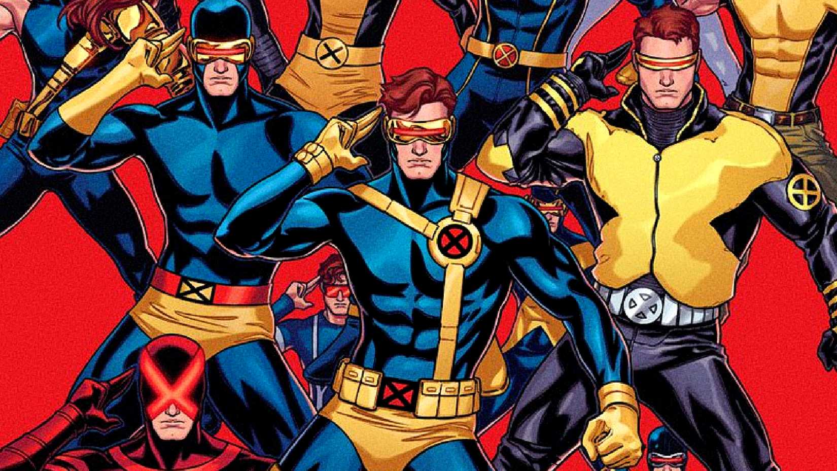 Scott Summers aka Cyclops wears all his classic X-Men comic book costumes