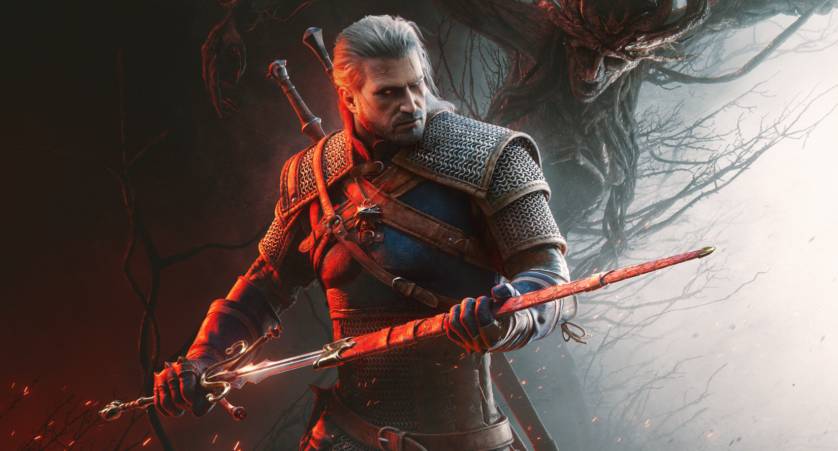 Image shows Geralt in the new Songs of the Past DLC
