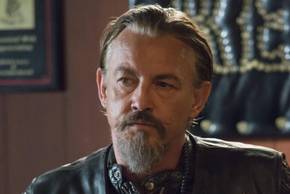 Chibs (Tommy Flanagan) looking angry in Sons of Anarchy.