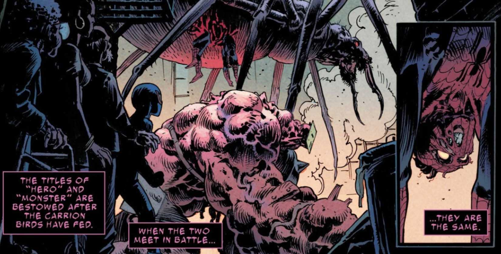 spider-man becomes a spider monster in infernal hulk fcbd art