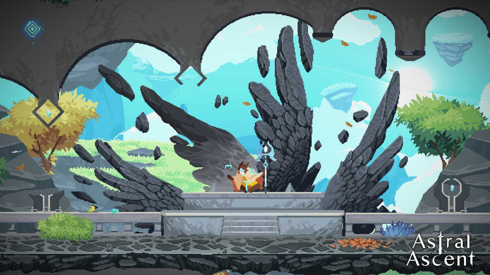 Image shows gameplay from Astral Ascent