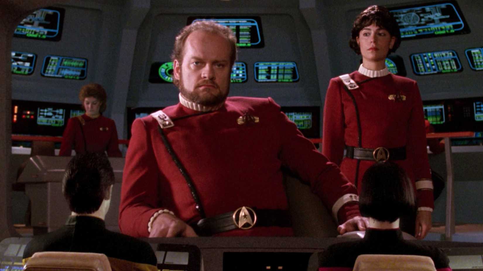 The captain of the Bozeman appears onscreen in Star Trek TNG "Cause and Effect"