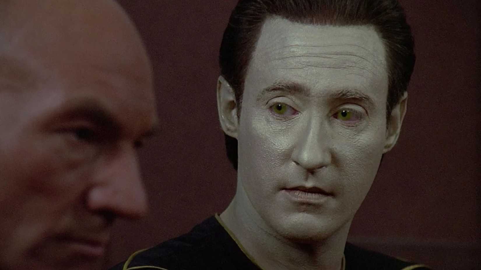 Data watches Picard in the Star Trek TNG episode "Measure of a Man"
