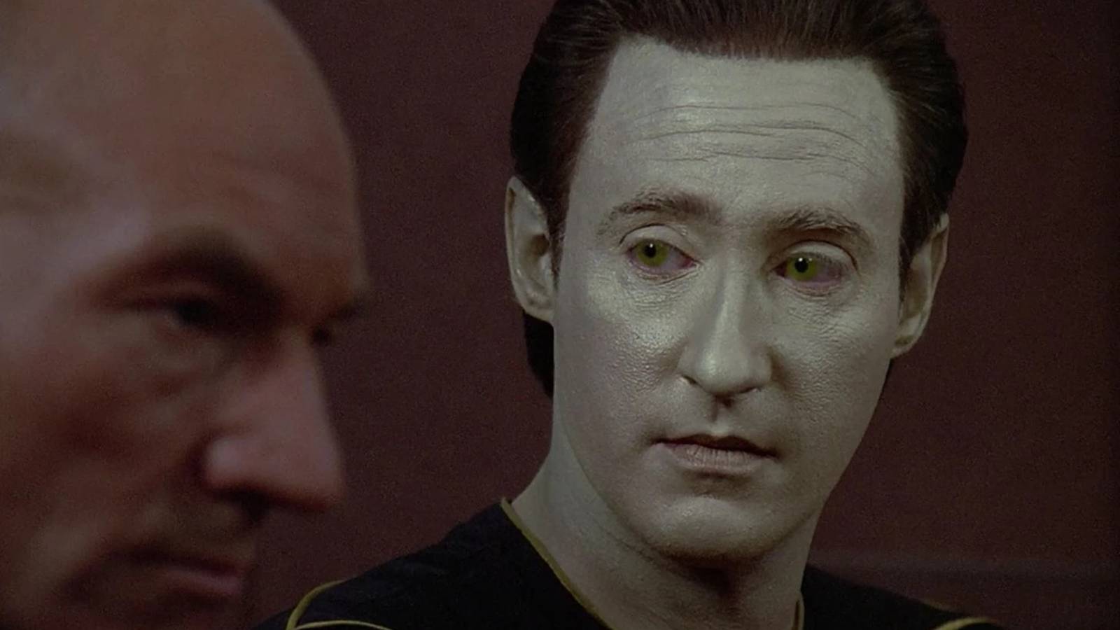 Data watches Picard in the Star Trek TNG episode 