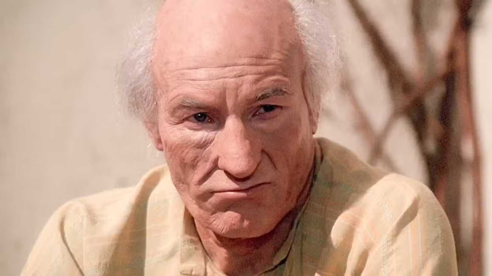 An aged Picard looks on in the Star Trek TNG episode "The Inner Light"