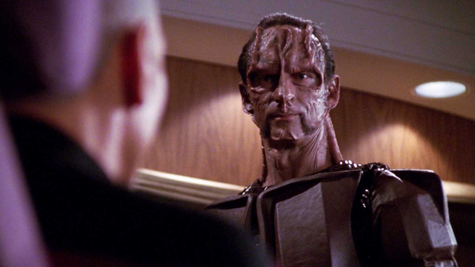 Gul Macet talks to Picard in the Star Trek TNG episode "The Wounded"