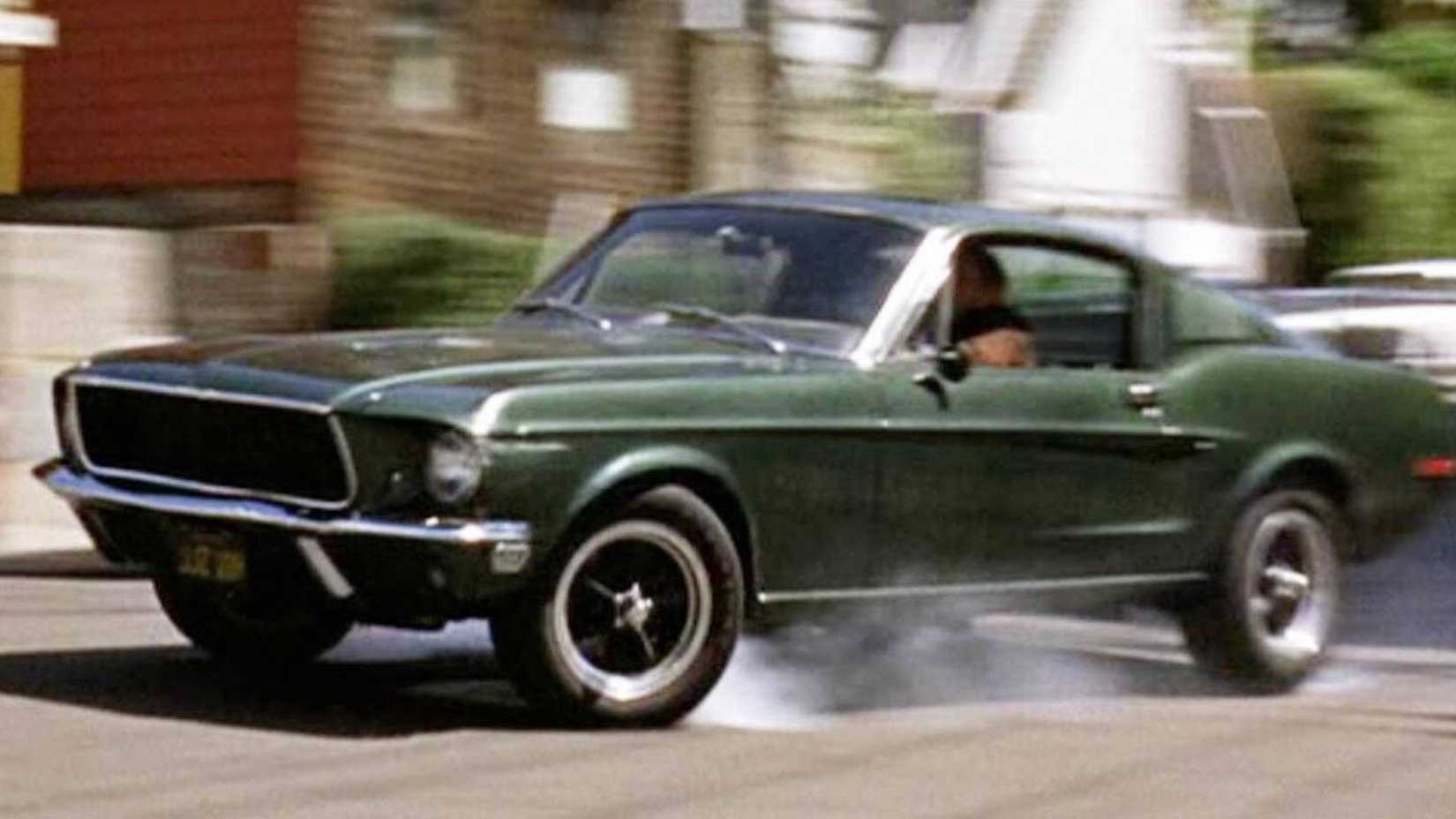 Steve McQueen in his car during the legendary chase in Bullitt