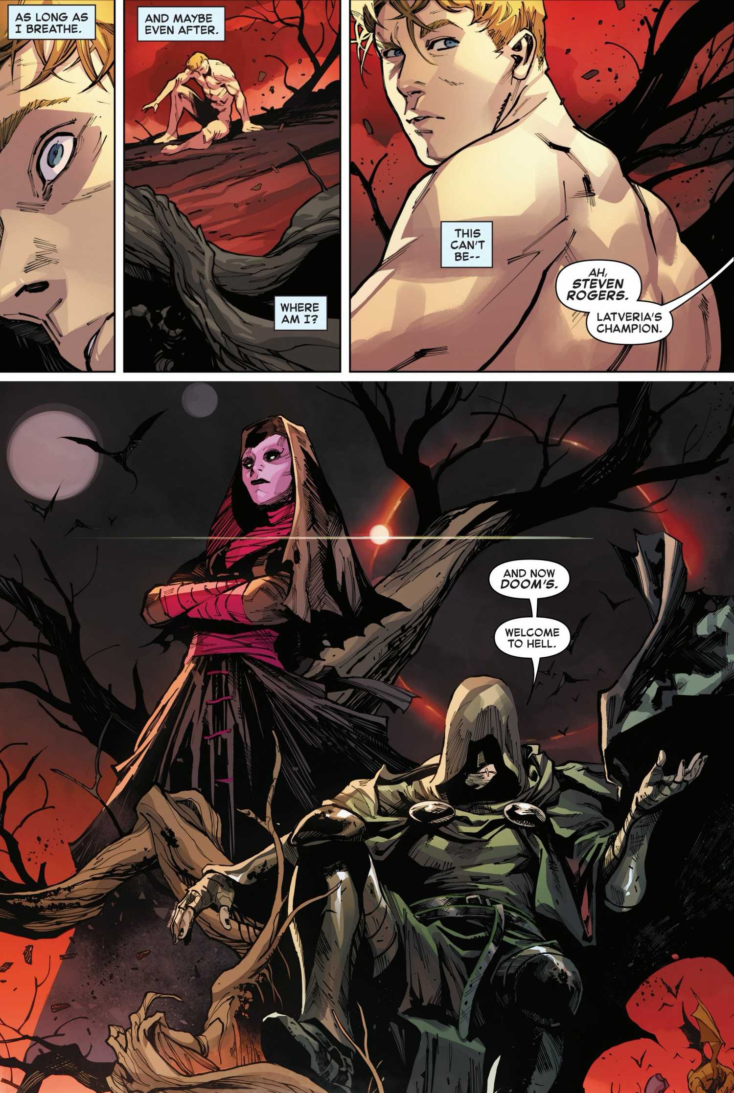 Steve Rogers Meets Doctor Doom in Hell in Captain America #11