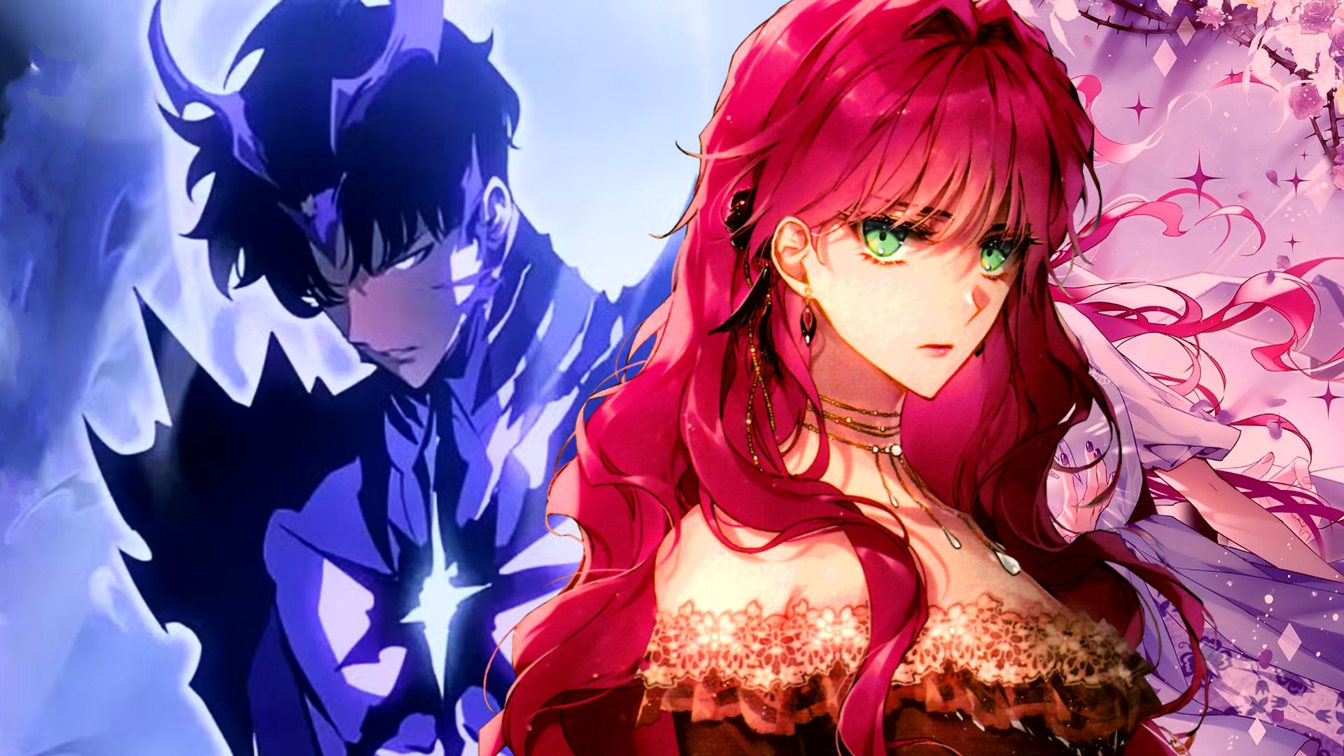 Suho from solo leveling ragnarok with penelope from villains are destined to die