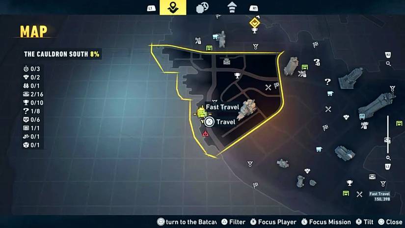 The Cauldron South map LEGO Batman